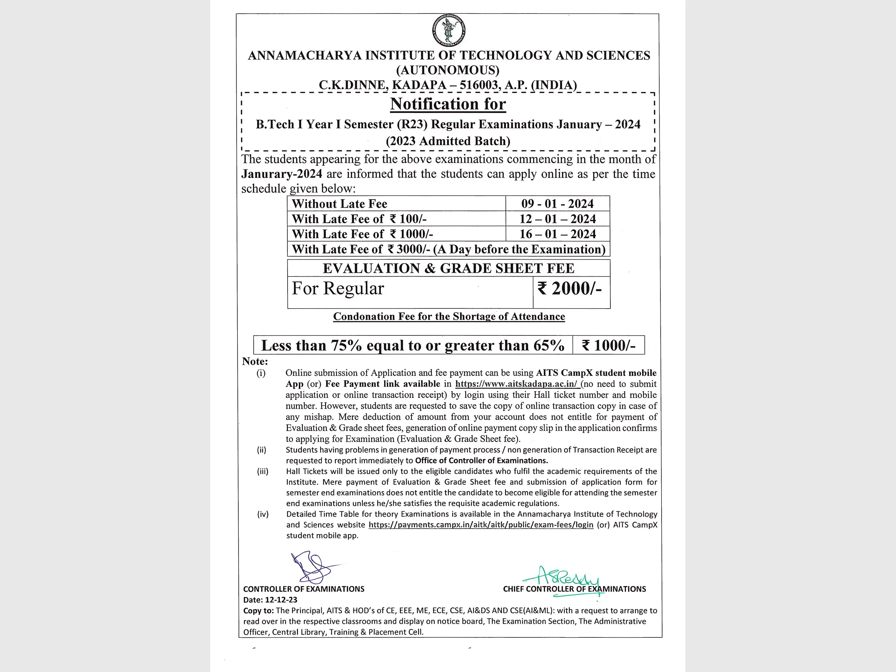 B.Tech I Year I Semester (R23) REGULAR EXAMINATIONS JAN-2024