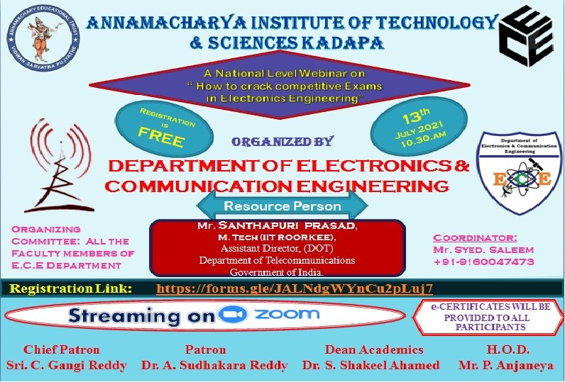 A NATIONAL LEVEL WEBINAR ON - HOW TO CRACK COMPETITIVE EXAMS IN ELECTRONICS ENGINEERING